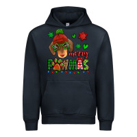 Navy merry pawmas christmas dachshund Urban Hoodie - Jasminsmagicworld