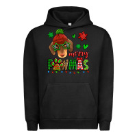 Pigment Black merry pawmas christmas dachshund Urban Hoodie - Jasminsmagicworld