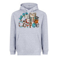Heather Grey but first coffee Heavyweight Hoodie - texasbilliewilder