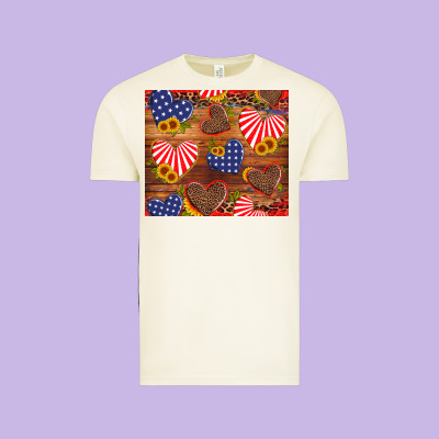 America Heart Vintage Tee Designed By Artiststas