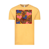 Vintage Mustard america heart Vintage Tee - Artiststas