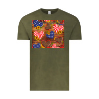 Vintage Olive america heart Vintage Tee - Artiststas