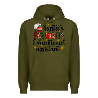 Army Green santa's favorite educational assistant Premium Hoodie - AdoDesignShop