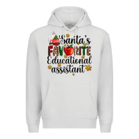 Dove Grey santa's favorite educational assistant Premium Hoodie - AdoDesignShop