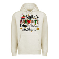Oatmeal Heather santa's favorite educational assistant Premium Hoodie - AdoDesignShop