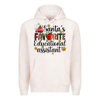 Pale Pink santa's favorite educational assistant Premium Hoodie - AdoDesignShop