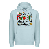 Blue Mist santa's favorite educational assistant Premium Hoodie - AdoDesignShop