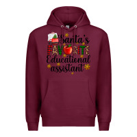 Burgundy santa's favorite educational assistant Premium Hoodie - AdoDesignShop