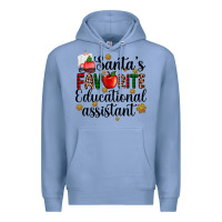 Colony Blue santa's favorite educational assistant Premium Hoodie - AdoDesignShop