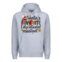 Heather Grey santa's favorite educational assistant Premium Hoodie - AdoDesignShop