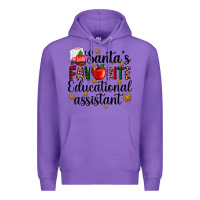 Purple santa's favorite educational assistant Premium Hoodie - AdoDesignShop