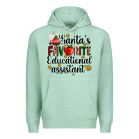 Seafoam santa's favorite educational assistant Premium Hoodie - AdoDesignShop
