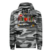 Slate Camo santa's favorite educational assistant Premium Hoodie - AdoDesignShop