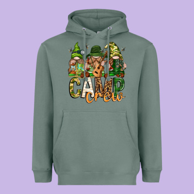 Heavyweight Hoodie camp crew with gnomies