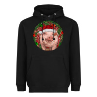 Black Pig Christmas Heavyweight Hoodie - RanaPortraitStore