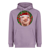 Lavender Pig Christmas Heavyweight Hoodie - RanaPortraitStore