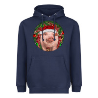 Navy Pig Christmas Heavyweight Hoodie - RanaPortraitStore