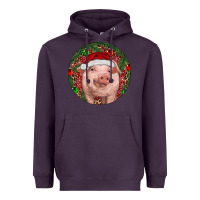Plum Pig Christmas Heavyweight Hoodie - RanaPortraitStore