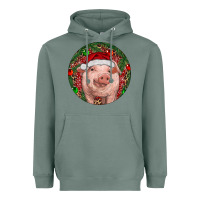 Sage Pig Christmas Heavyweight Hoodie - RanaPortraitStore