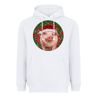 White Pig Christmas Heavyweight Hoodie - RanaPortraitStore