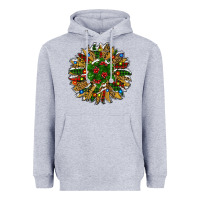 Heather Grey Leopard Christmas Sunflower Heavyweight Hoodie - RanaPortraitStore