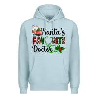 Blue Mist santa's favorite doctor Premium Hoodie - AdoDesignShop