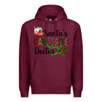 Burgundy santa's favorite doctor Premium Hoodie - AdoDesignShop