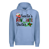 Colony Blue santa's favorite doctor Premium Hoodie - AdoDesignShop