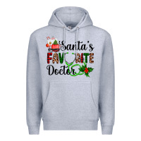Heather Grey santa's favorite doctor Premium Hoodie - AdoDesignShop