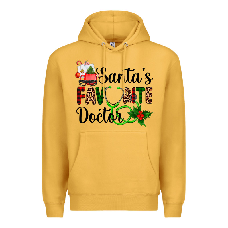 Santa's Favorite Doctor Premium Hoodie by AdoDesignShop | Teevron