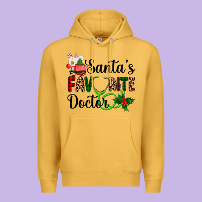 Santa's Favorite Doctor Premium Hoodie Designed By Adodesignshop