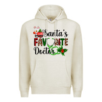 Oatmeal Heather santa's favorite doctor Premium Hoodie - AdoDesignShop