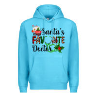 Ocean Blue santa's favorite doctor Premium Hoodie - AdoDesignShop