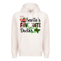 Pale Pink santa's favorite doctor Premium Hoodie - AdoDesignShop