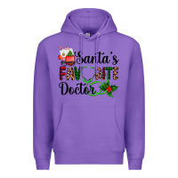 Purple santa's favorite doctor Premium Hoodie - AdoDesignShop