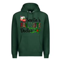 Sports Green santa's favorite doctor Premium Hoodie - AdoDesignShop