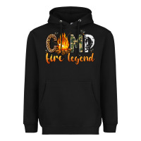 Black camp fire legend with fire Heavyweight Hoodie - texasbilliewilder