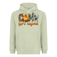 Matcha camp fire legend with fire Heavyweight Hoodie - texasbilliewilder