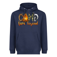 Navy camp fire legend with fire Heavyweight Hoodie - texasbilliewilder