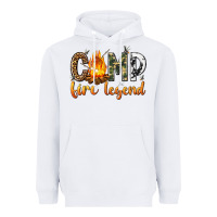 White camp fire legend with fire Heavyweight Hoodie - texasbilliewilder