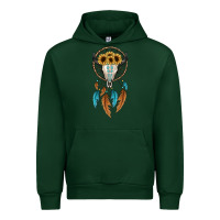 Forest Green dreamer catcher bull skull Urban Hoodie - JahusDesignShop