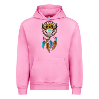 Fuchsia Pink dreamer catcher bull skull Urban Hoodie - JahusDesignShop