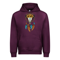 Mauve Wine dreamer catcher bull skull Urban Hoodie - JahusDesignShop