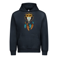 Navy dreamer catcher bull skull Urban Hoodie - JahusDesignShop