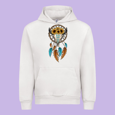 Dreamer Catcher Bull Skull Urban Hoodie Designed By Jahusdesignshop