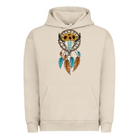 Pigment French Oak dreamer catcher bull skull Urban Hoodie - JahusDesignShop