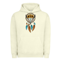 Pigment Pistachio dreamer catcher bull skull Urban Hoodie - JahusDesignShop
