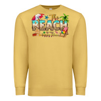 Antique Gold the beach is my happy place Premium Sweatshirt - texasbilliewilder