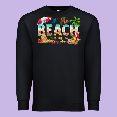 The Beach Is My Happy Place Premium Sweatshirt Designed By Texasbilliewilder