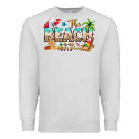 Dove Grey the beach is my happy place Premium Sweatshirt - texasbilliewilder